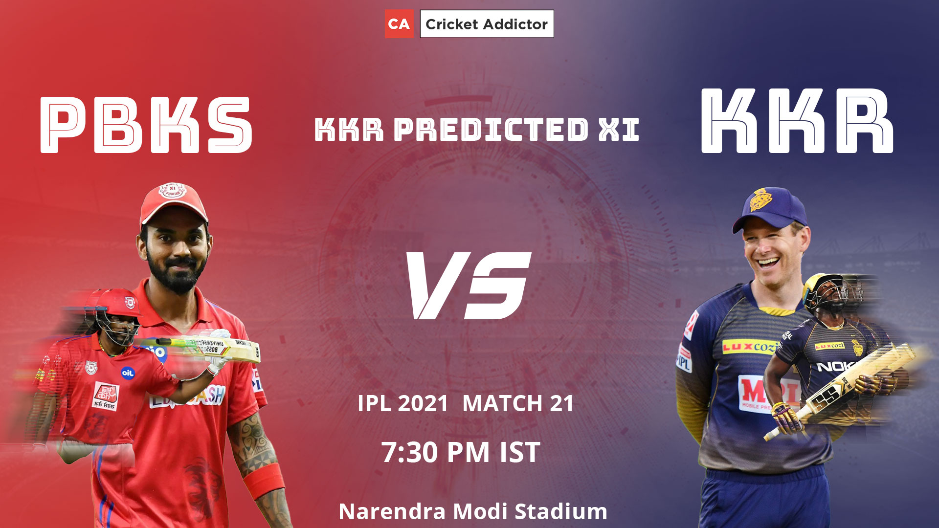 IPL 2021 Match 21 Punjab Kings Vs Kolkata Knight Riders PBKS Vs KKR