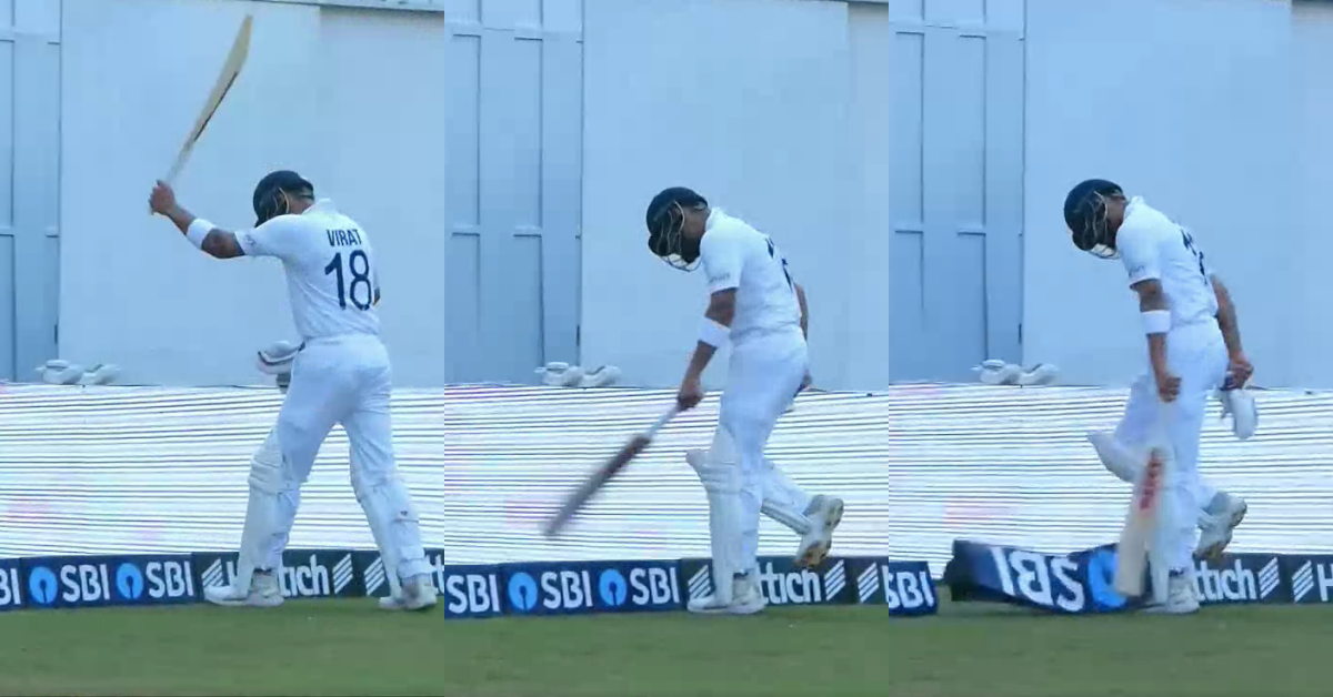 Ind Vs Nz Watch Virat Kohli Hits Boundary Rope With Bat After