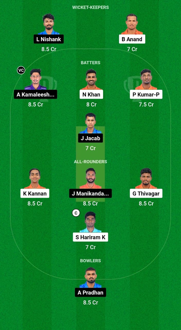 ROY vs WAR Dream11 Prediction Fantasy Cricket Tips Dream11 Team Pondicherry T10 Men 2024