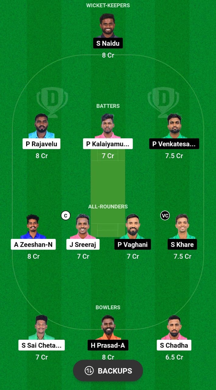 KGS vs PAT Dream11 Prediction Fantasy Cricket Tips Dream11 Team Pondicherry T10 Men 2024 