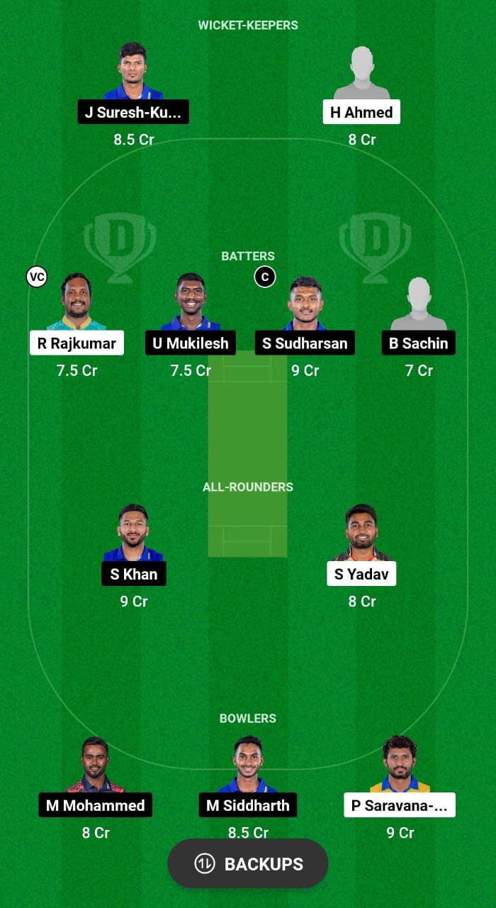 TGS vs LKK Dream11 Prediction Fantasy Cricket Tips Dream11 Team TNPL T20 2024 