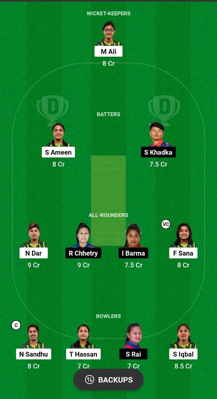PK-W vs NP-W Dream11 Prediction Fantasy Cricket Tips Dream11 Team Women's T20 Asia Trophy 2024