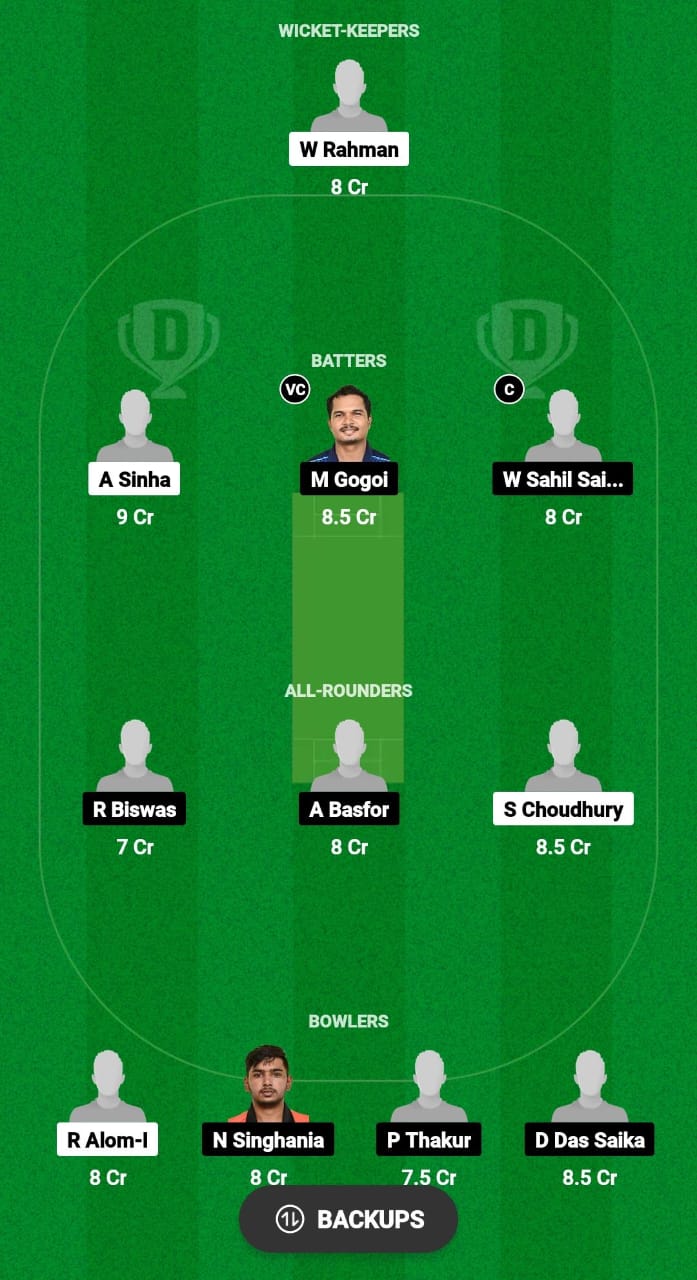 SGC vs AC Dream11 Prediction Fantasy Cricket Tips Dream11 Team Assam Men's T20 Trophy 2024 