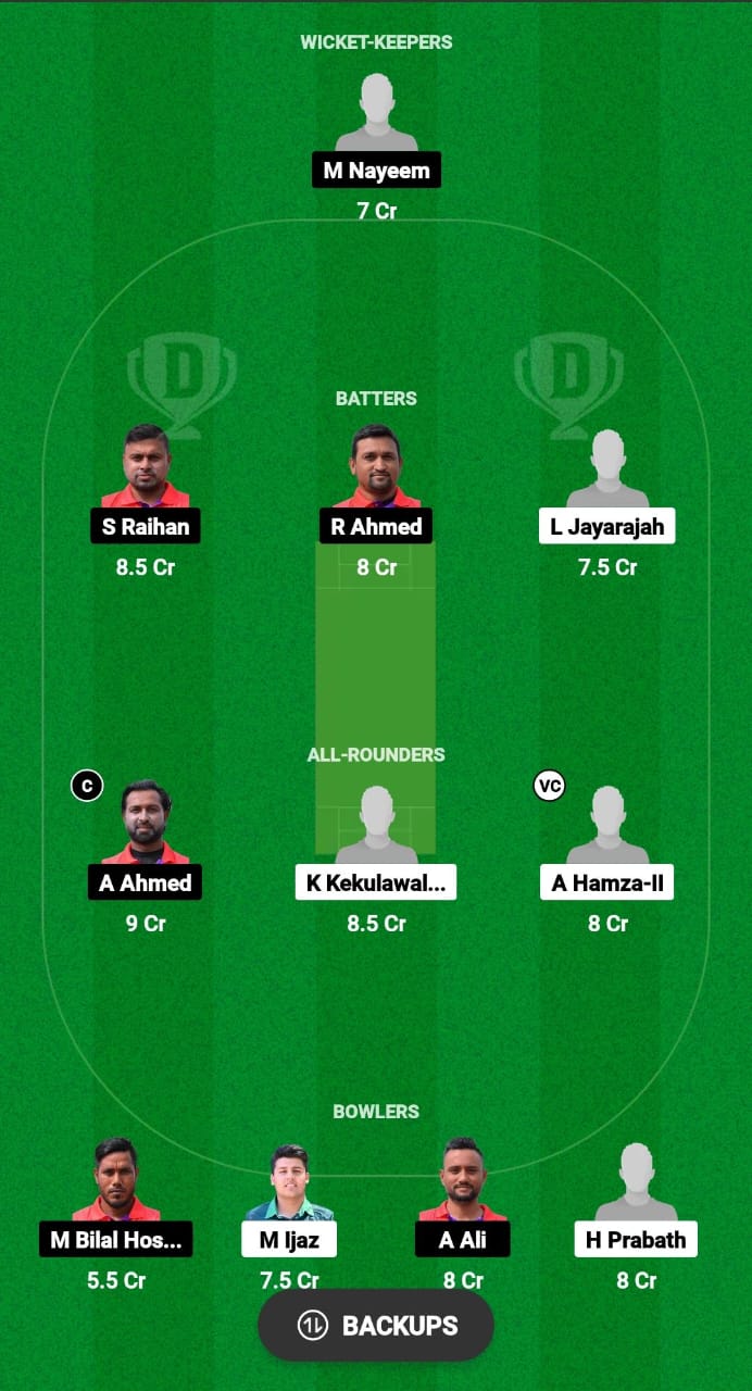 RC vs RBMS Dream11 Prediction Fantasy Cricket Tips Dream11 Team ECS T10 Italy 2024