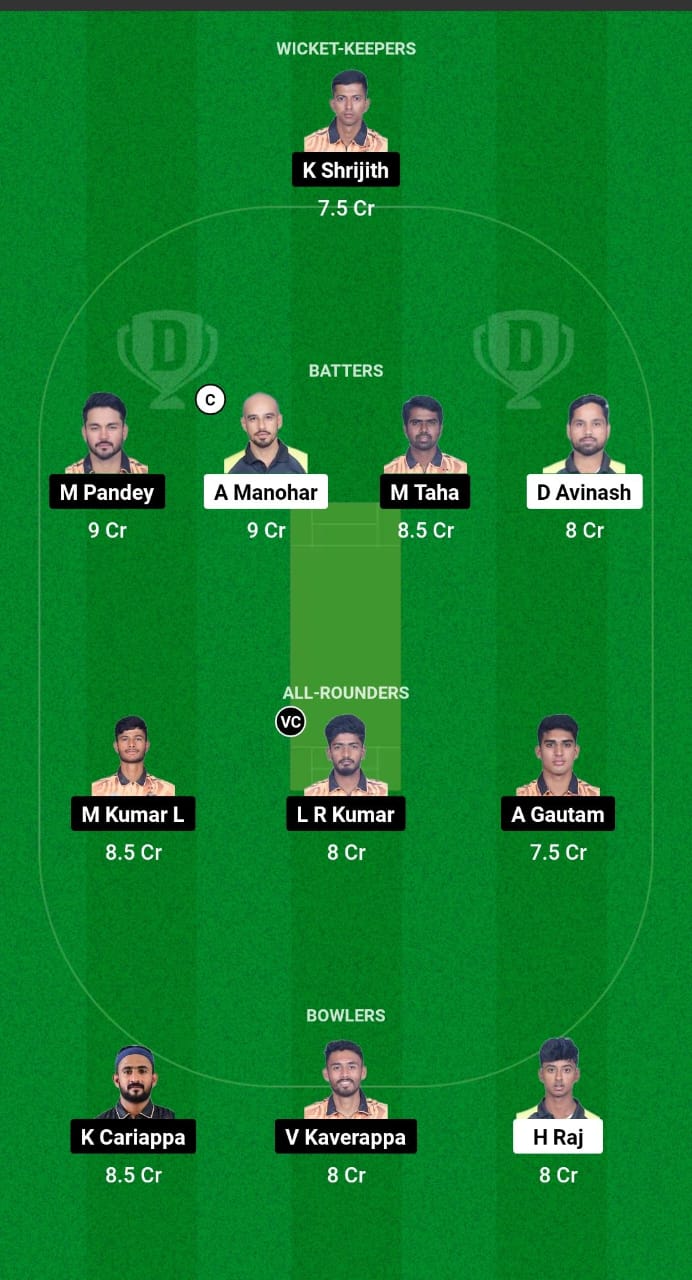 SL vs HT Dream11 Prediction Fantasy Cricket Tips Dream11 Team KSCA Maharaja T20 Trophy 2024 
