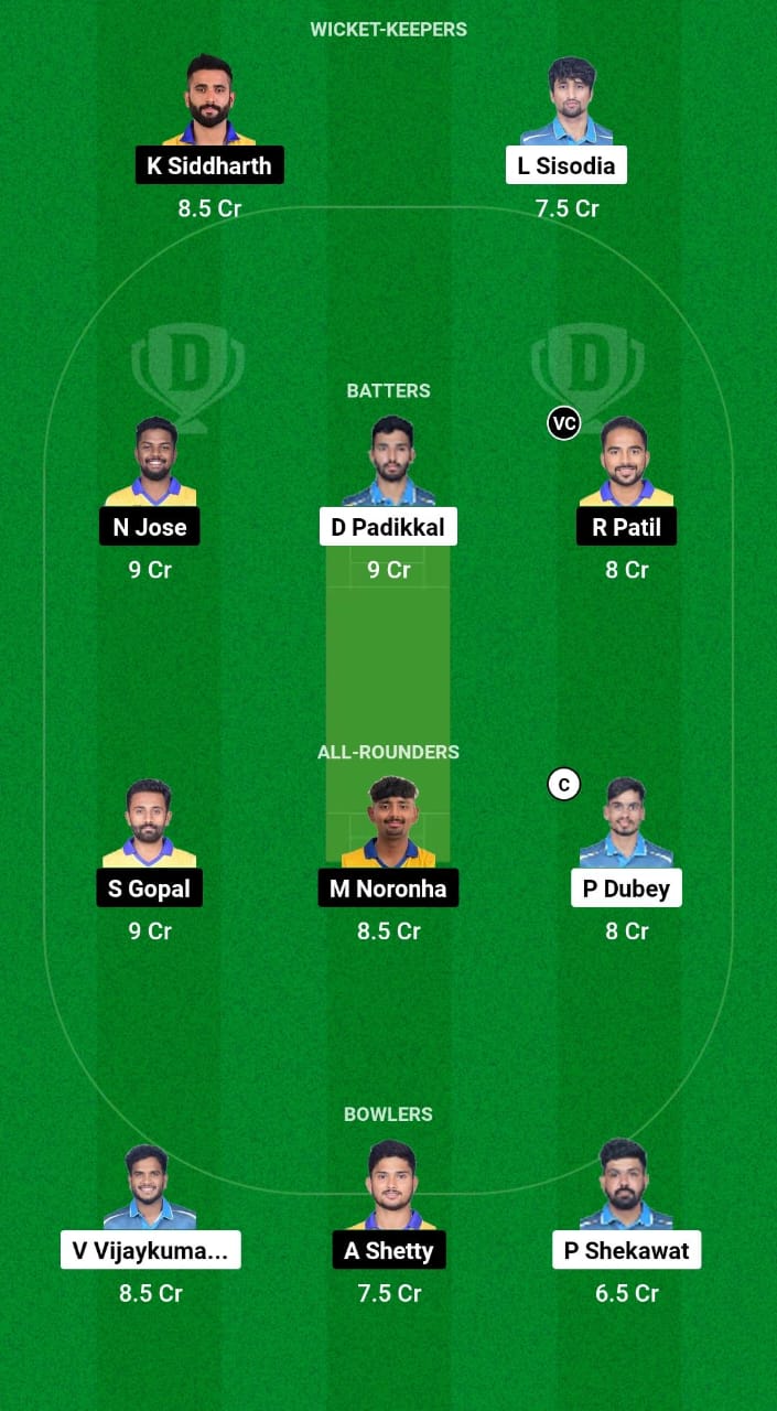 GMY vs MD Dream11 Prediction Fantasy Cricket Tips Dream11 Team KSCA Maharaja T20 Trophy 2024 