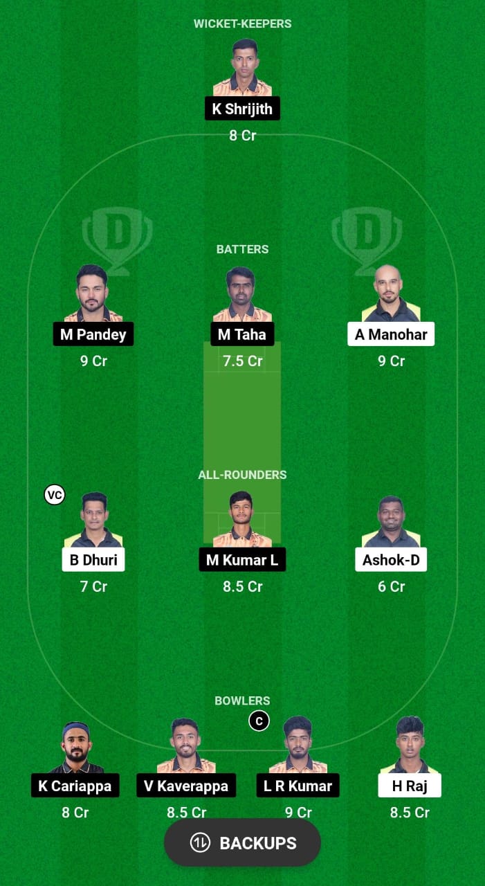 SL vs HT Dream11 Prediction Fantasy Cricket Tips Dream11 Team KSCA Maharaja T20 Trophy 2024 