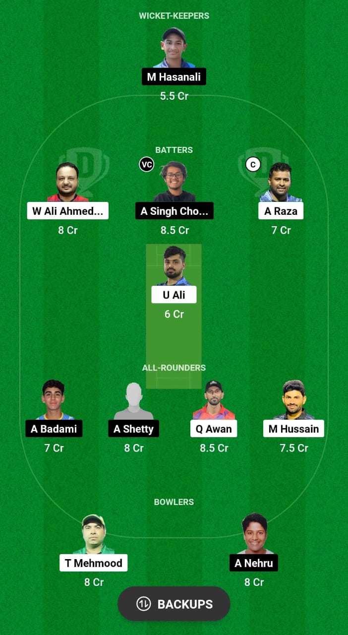 ARC vs DCS Dream11 Prediction Fantasy Cricket Tips Dream11 Team UAE T10 ICCA 