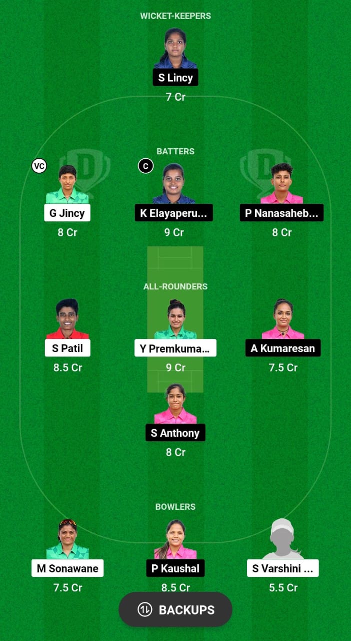 QUN-W vs DIA-W Dream11 Prediction Fantasy Cricket Tips Dream11 Team Pondicherry T10 Women