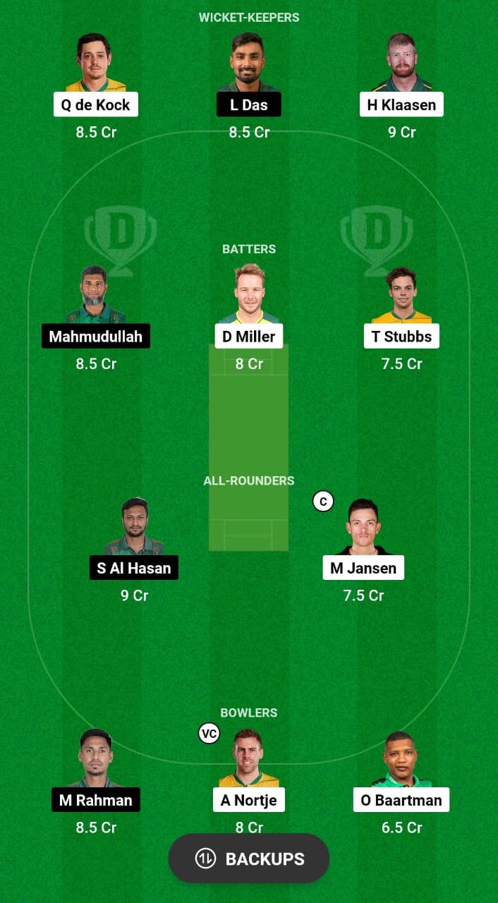 SA vs BAN Dream11 Prediction 