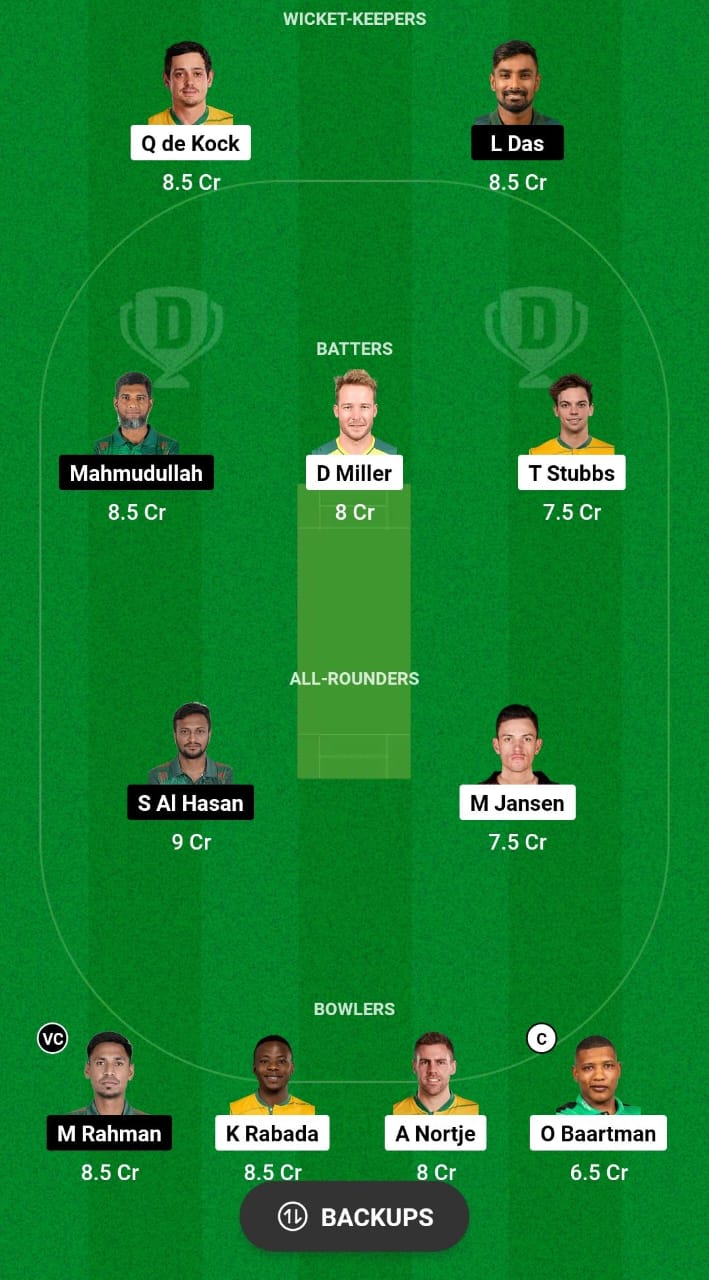 SA vs BAN Dream11 Prediction 