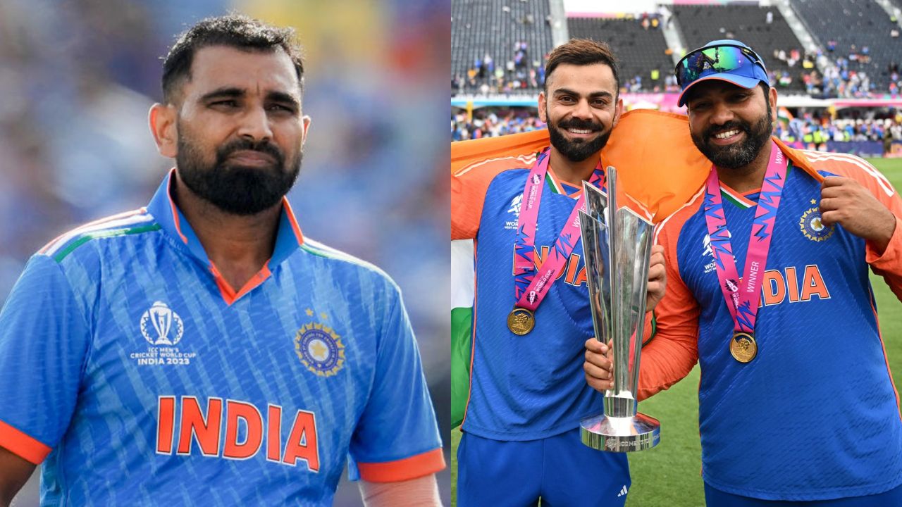 Mohammed Shami, Virat Kohli and Rohit Sharma