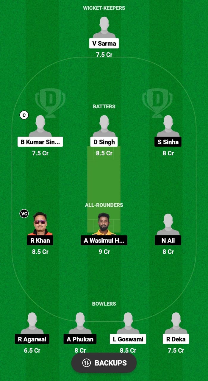 LSC vs RRC Dream11 Prediction Fantasy Cricket Tips Dream11 Team Assam Men's T20 Trophy 