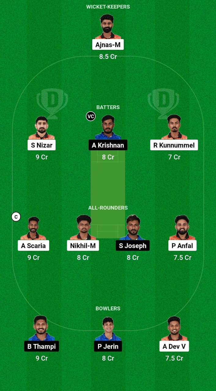 CG vs KBT Dream11 Prediction Fantasy Cricket Tips Dream11 Team Kerala T20 Trophy