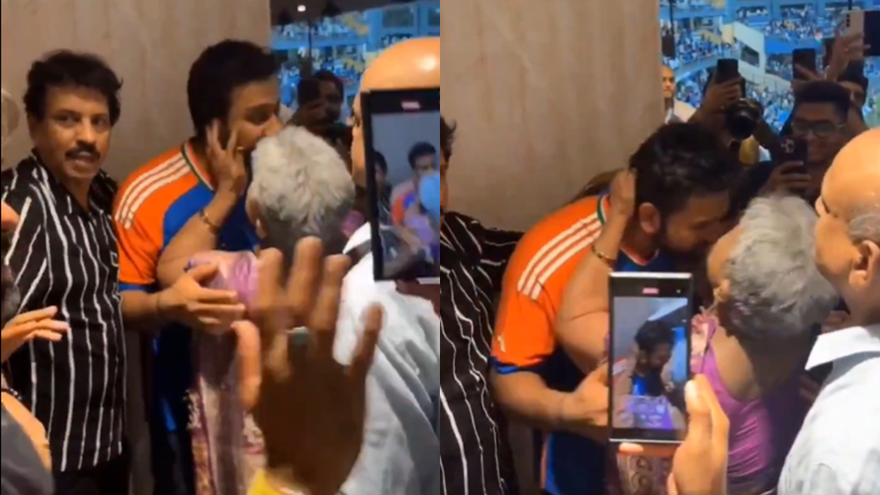 Rohit Sharma With His Mother at Wankhede Stadium
