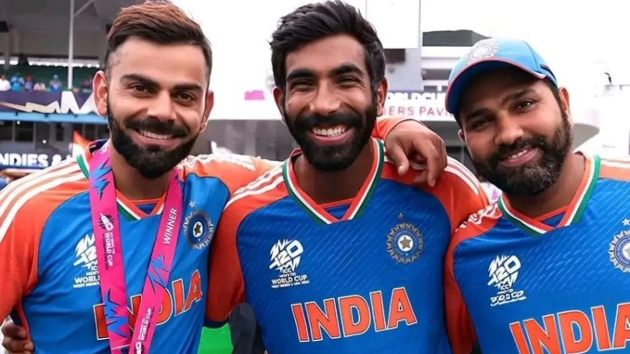 Rohit Sharma, Virat Kohli and Jasprit Bumrah
