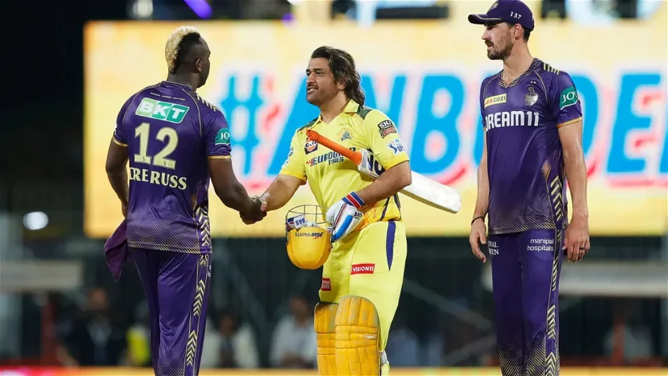 Andre Russell and MS Dhoni