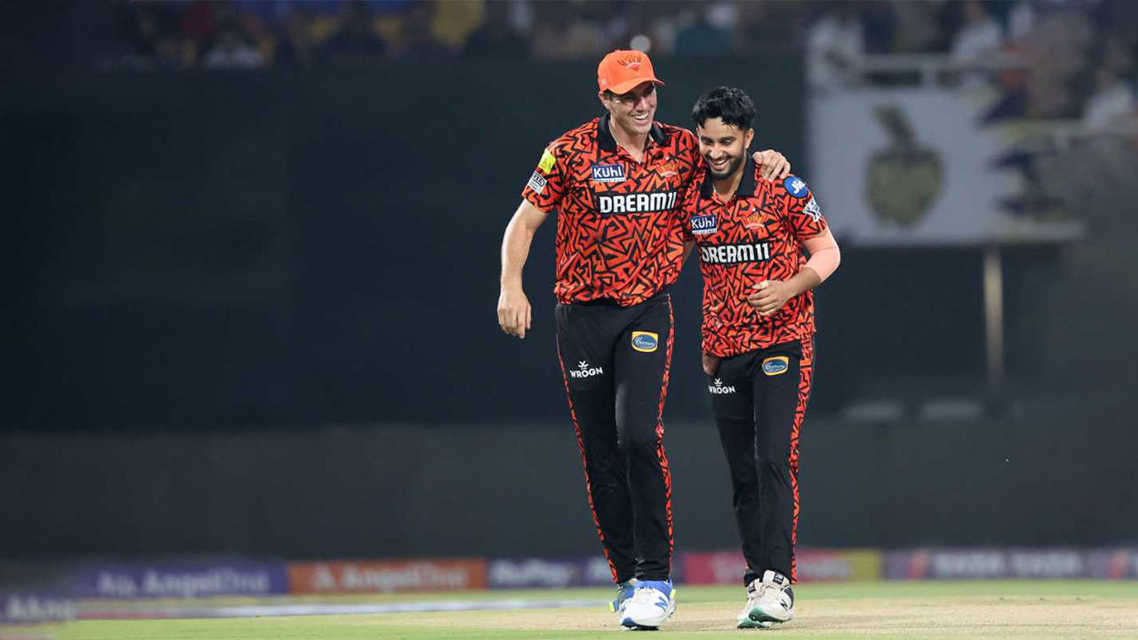 Mayank Markande Gets A Pat On The Back From His Captain Pat Cummins After Accounting For Nitish Rana