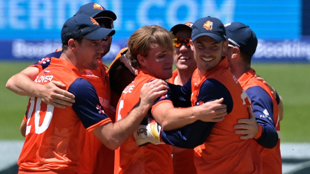 The Netherlands Players Celebrate Their Win Over South Africa