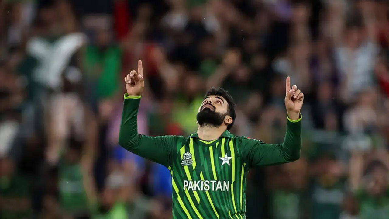 Shadab Khan Looks Skywards After Dismissing Harry Brook