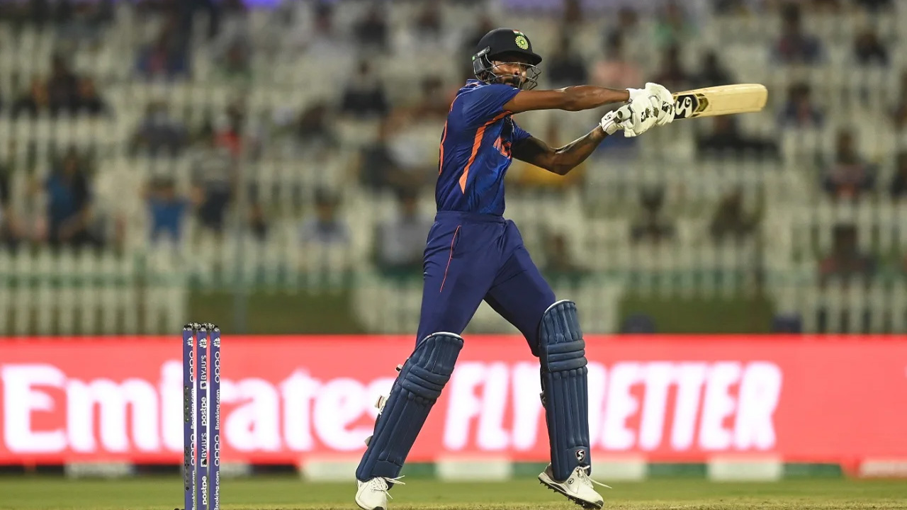 Hardik Pandya Plays A Flat Batted Shot