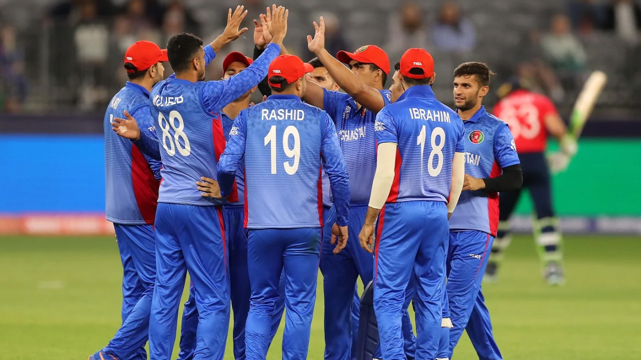 The Afghanistan Players Celebrate Jos Buttler's Wicket
