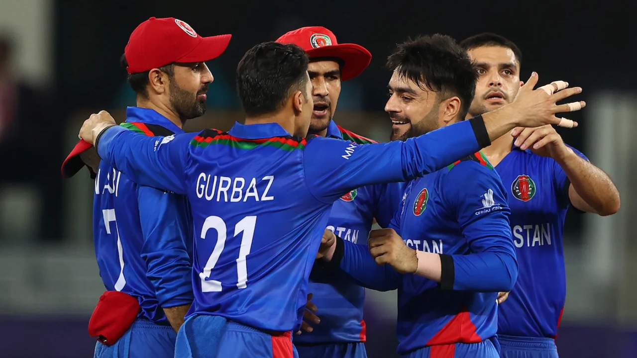 Rashid Khan Is Congratulated After Becoming The Quickest To 100 T20I Wickets