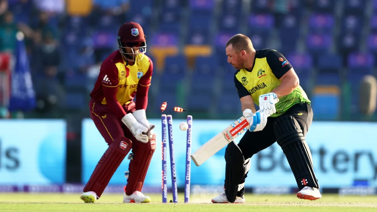 Aaron Finch Is Bowled