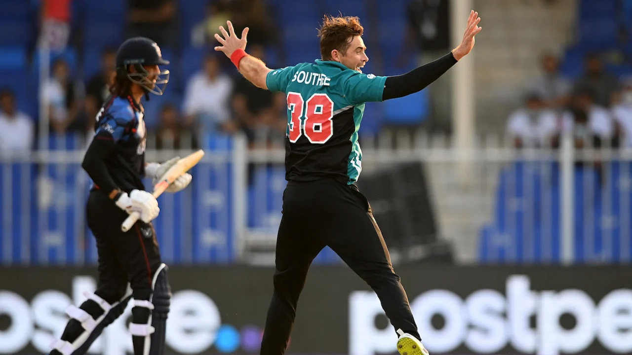 Tim Southee Appeals Successfully For The Wicket Of David Wiese