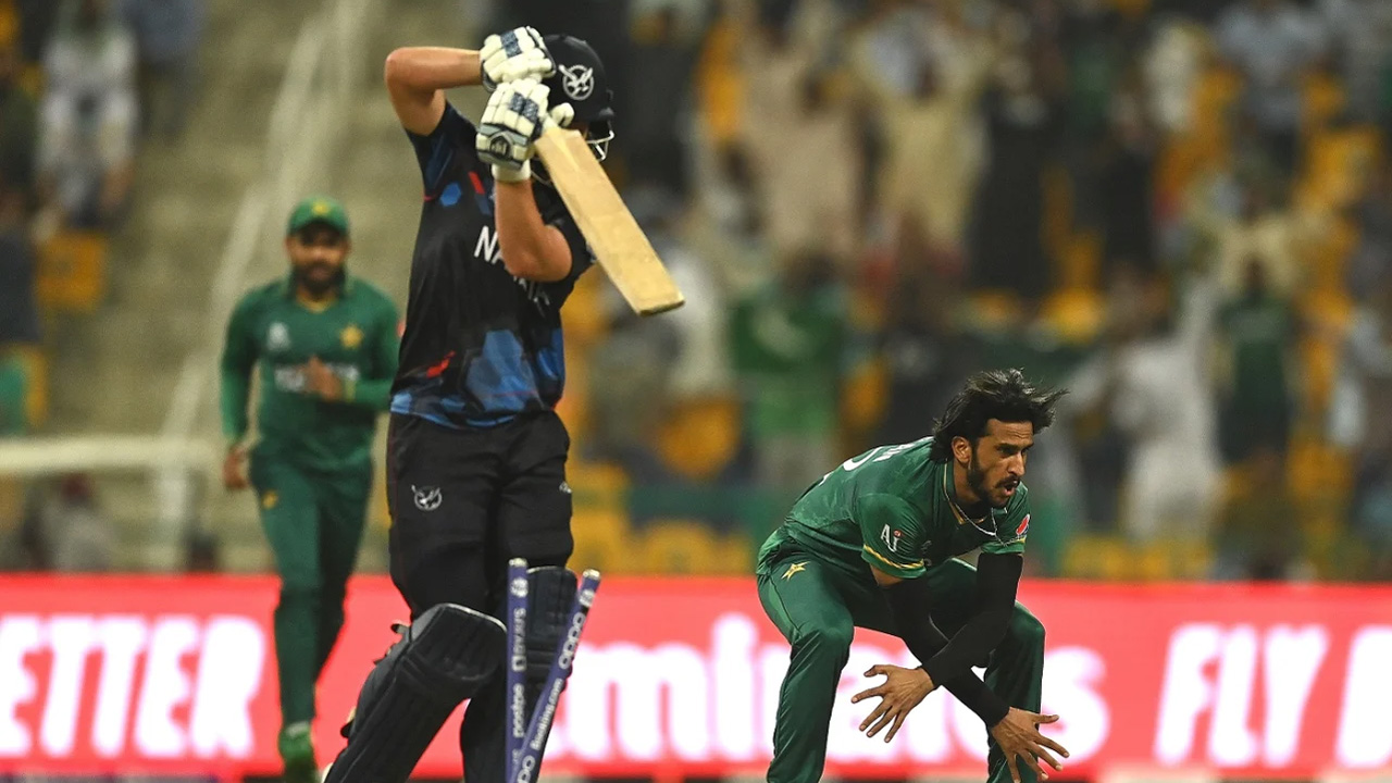 Hasan Ali Celebrates Dismissing Michael Van Lingen