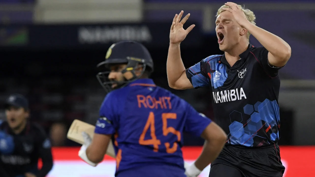 Ruben Trumpelmann Reacts As A Chance Off Rohit Sharma Goes Down