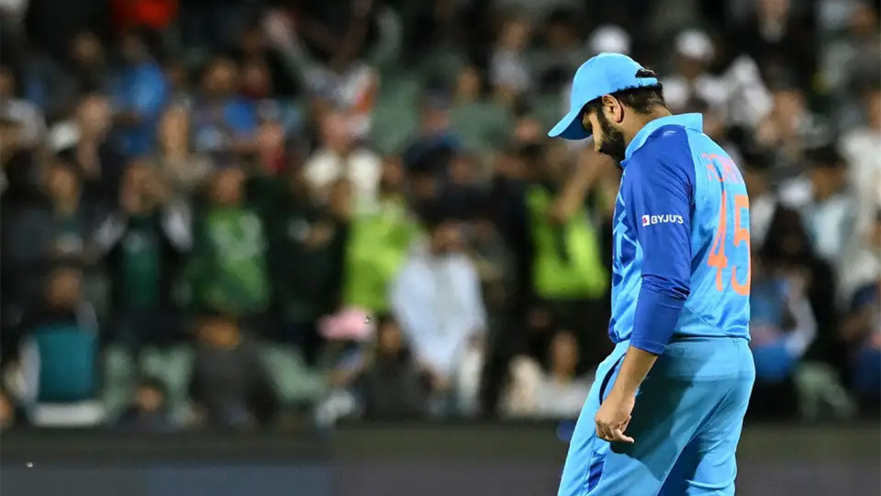 Rohit Sharma walks back dejectedly after India lost to England by ten wickets