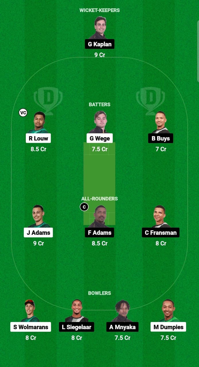 1000470519 WEW vs NTR Dream11 Prediction Fantasy Cricket Tips Dream11 Team South Africa Boland T10 League 2024