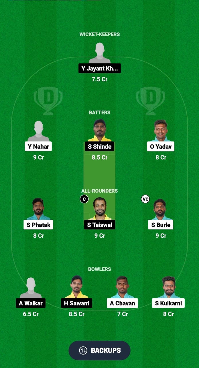 SCA vs MVA Dream11 Prediction Fantasy Cricket Tips Dream11 Team Ecole Pune T20 Cup 2024 