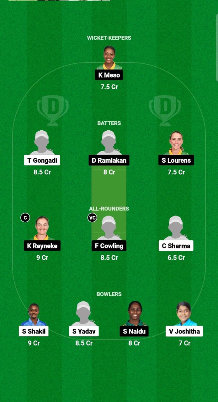 IND-W A U19 vs SA-WU19 Dream11 Prediction Fantasy Cricket Tips Dream11 Team Women's Under-19 T20 Tri-Series 2024 