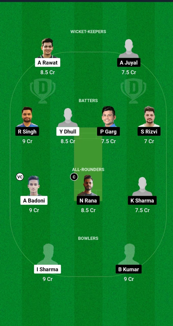 DEL vs UP Dream11 Prediction Fantasy Cricket Tips Dream11 Team Indian Domestic T20 Trophy 2024 