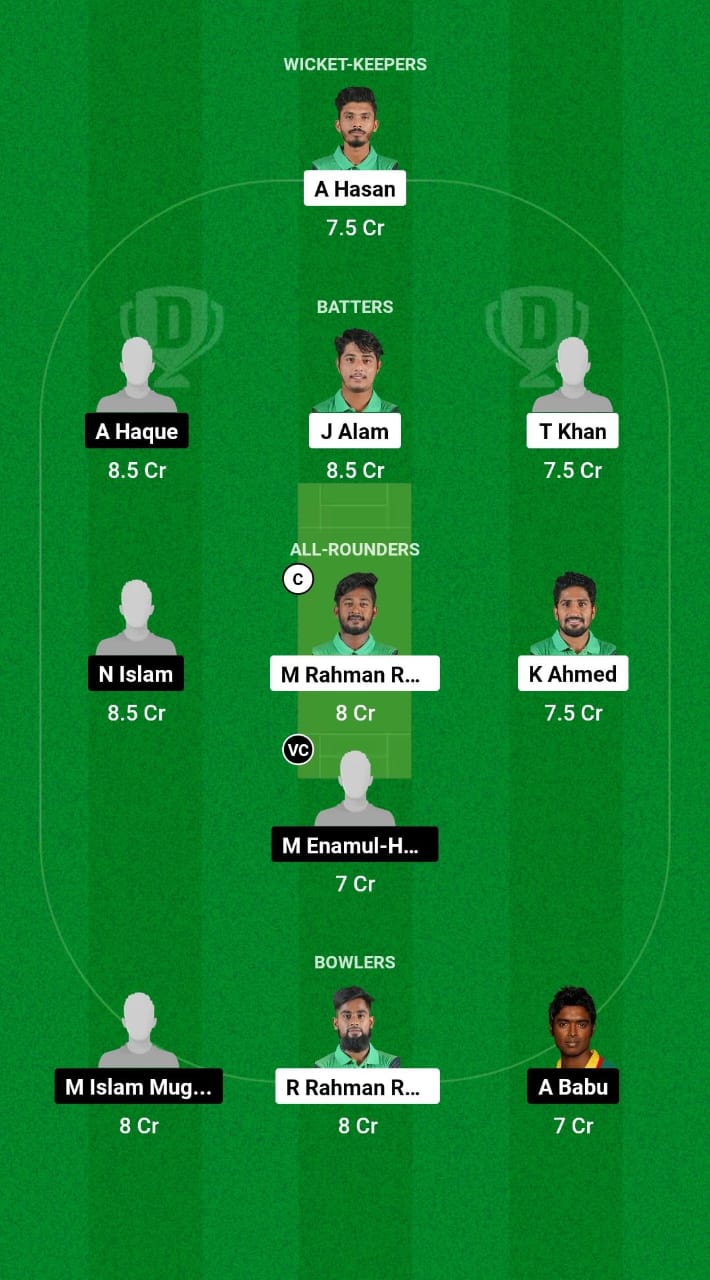 SD vs RD Dream11 Prediction Fantasy Cricket Tips Dream11 Team Bangladesh T20 National League 2024 