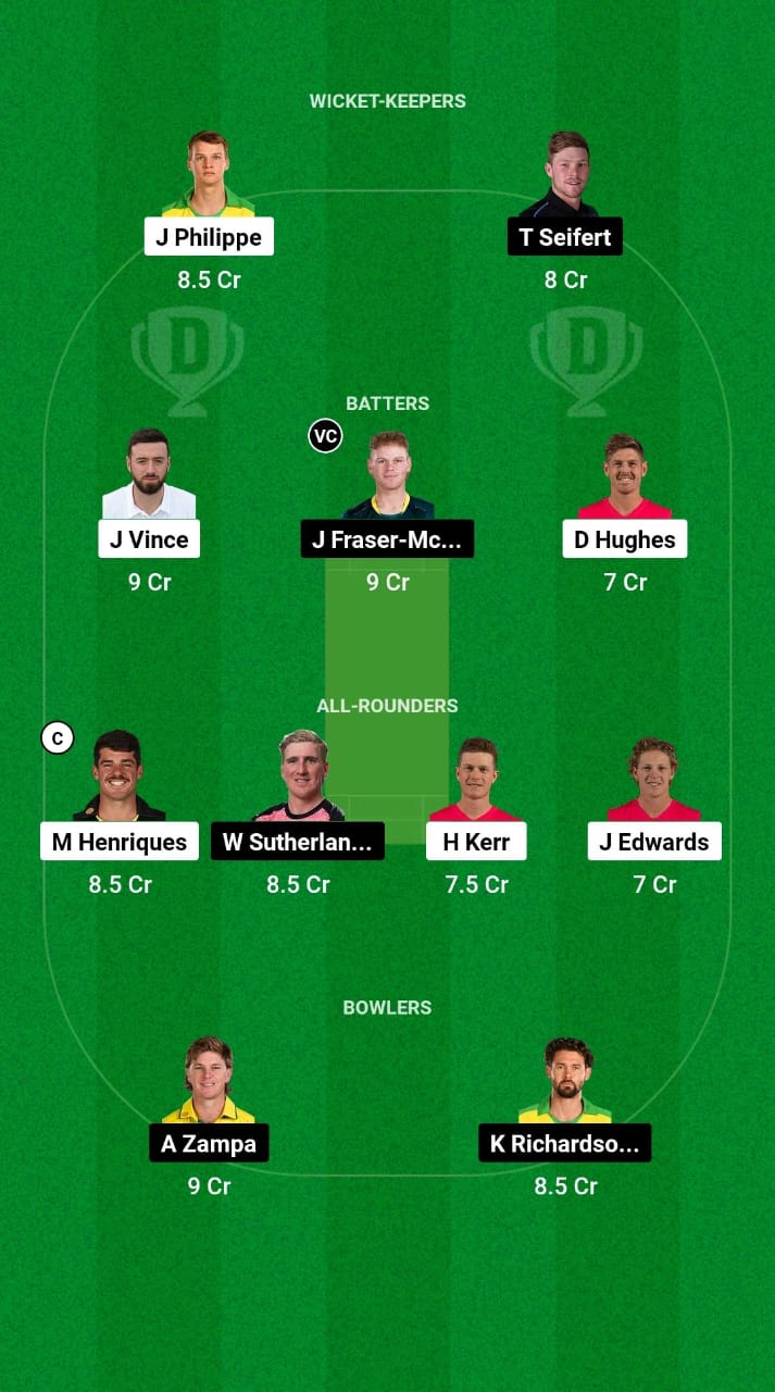 SIX vs REN Dream11 Prediction Fantasy Cricket Tips Dream11 Team BBL 2024 