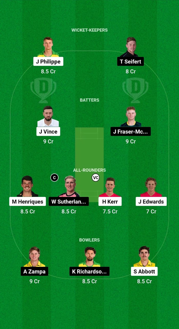 SIX vs REN Dream11 Prediction Fantasy Cricket Tips Dream11 Team BBL 2024 