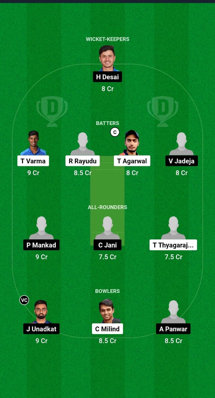 HYD vs SAU Dream11 Prediction Fantasy Cricket Tips Dream11 Team Indian Domestic OD Trophy 2024 