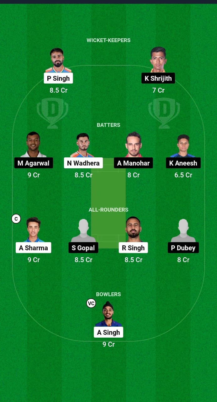 PUN vs KAR Dream11 Prediction Fantasy Cricket Tips Dream11 Team Indian Domestic OD Trophy 2024 