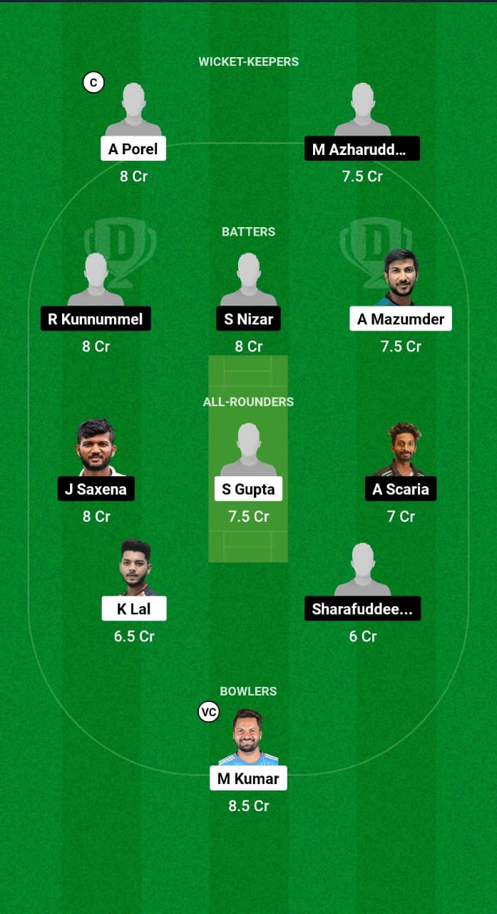 BEN vs KER Dream11 Prediction Fantasy Cricket Tips Dream11 Team Indian Domestic OD Trophy 2024 