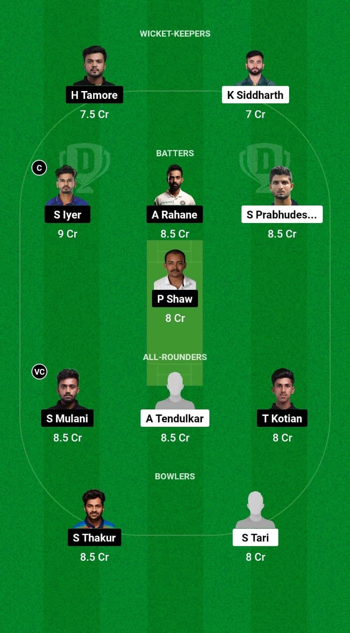 GOA vs MUM Dream11 Prediction Fantasy Cricket Tips Dream11 Team Indian Domestic T20 Trophy