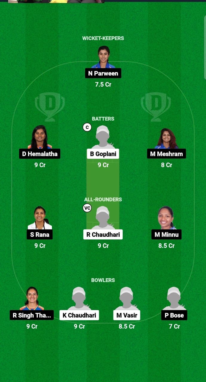 GUJ-W vs RAI-W Dream11 Prediction Fantasy Cricket Tips Dream11 Team Womens Senior One Day Trophy