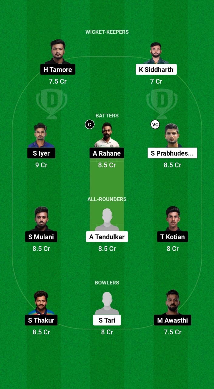 GOA vs MUM Dream11 Prediction Fantasy Cricket Tips Dream11 Team Indian Domestic T20 Trophy