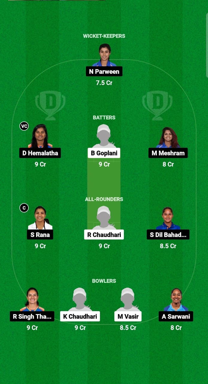 GUJ-W vs RAI-W Dream11 Prediction Fantasy Cricket Tips Dream11 Team Womens Senior One Day Trophy