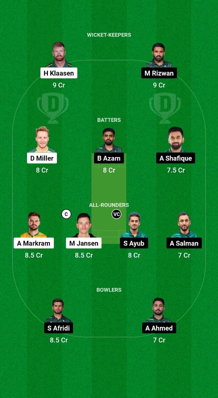 SA vs PAK Dream11 Prediction Fantasy Cricket Tips Dream11 Team Pakistan Tour of South Africa