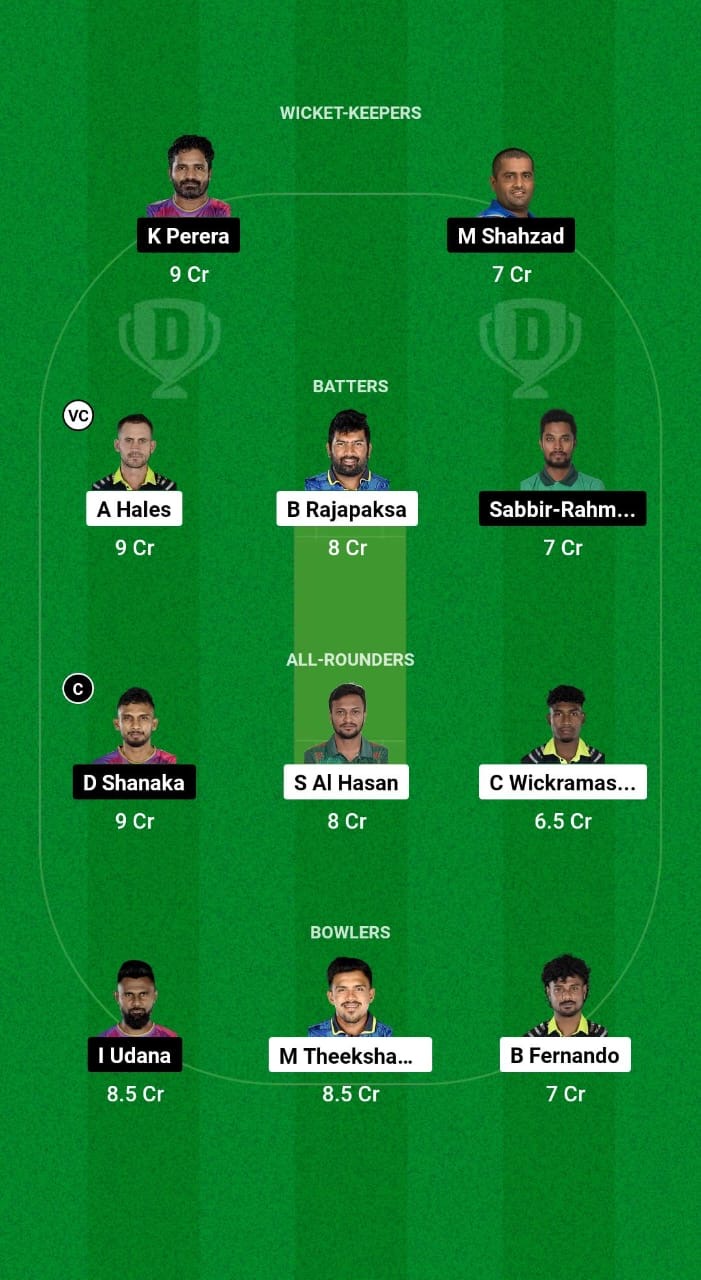 GM vs HBT Dream11 Prediction Fantasy Cricket Tips Dream11 Team Lanka T10 Super League