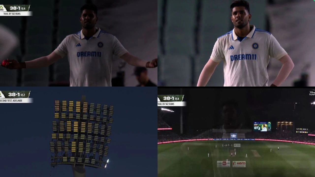 Adelaide Floodlights Go Off India Australia Leaves Harshit Rana Angry