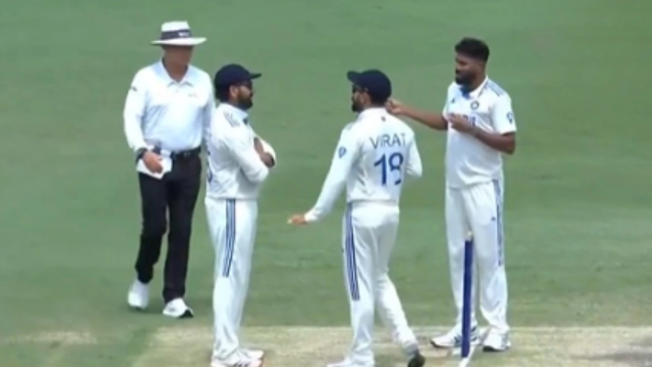 Virat Kohli, Rohit Sharma and Mohammed Siraj